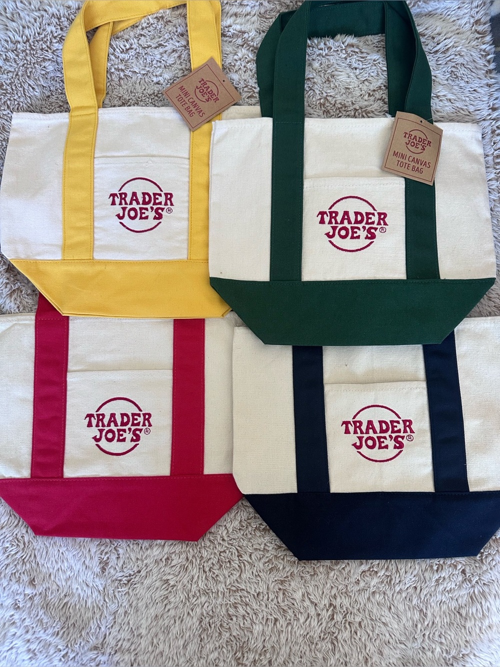Trader Joes Mini Canvas Tote x4